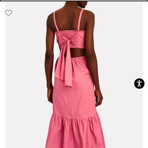 INTERMIX Cynthia Smocked Cotton Midi Dress